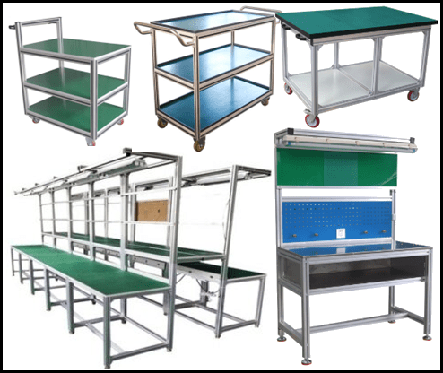 ESD Anti-Static Modular Workbench Conveyors Trolleys