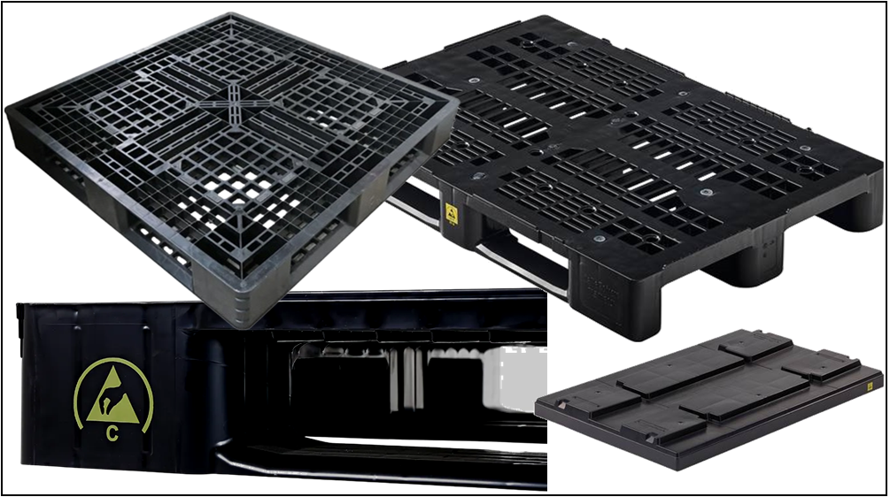 ESD Anti-Static Conductive or Dissipative Plastic Pallets Transport Packaging
