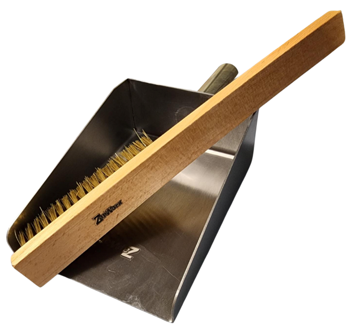 Stainless Steel Non-Magnetic Sterile Dustpan Narrow, Brass Bristle Brush Sold Separately