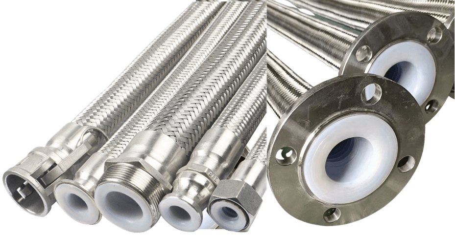 Ex PTFE Lined Stainless Steel Braided Hose, Chemical Resistant, Ozone Resistance, Low Coefficient, Anti Friction, High & Low Temperature Resistance ATEX IECEx