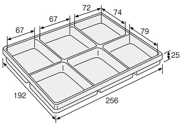ESD Safe 6 Space Tray
