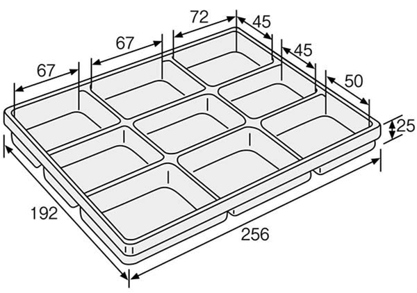 ESD Safe 9 Space Tray