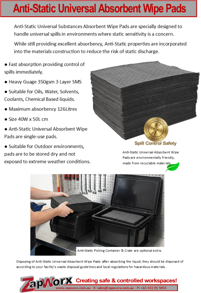 Anti-Static Universal Absorbent Wipe Pad