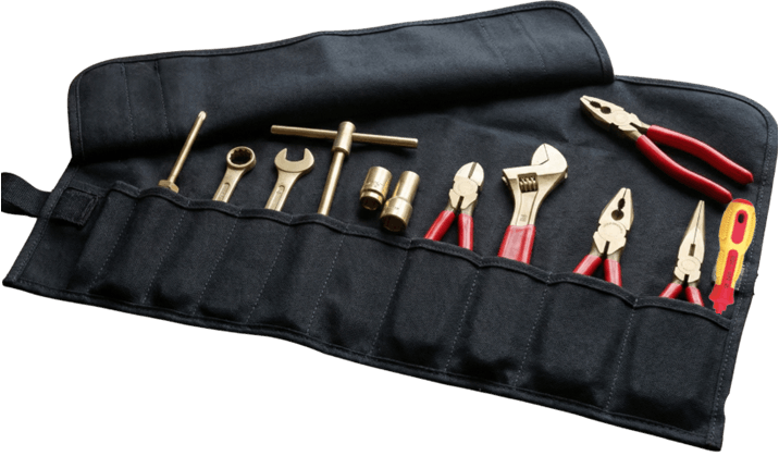 Explosion Proof Zone Insulated Beryllium Copper 1000V Safe Tool Kit Rolls