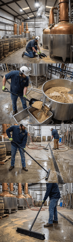 Zapworx ESD Anti-Static Brooms, Squeegees, Shovels, Dustpan & Brush use in Distillery