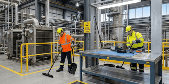 Zapworx ESD Squeegee & Brooms Floor Clean-Up