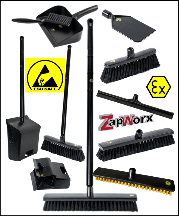 Zapworx Ex ESD Anti-Static Floor Care, Broom, Brushes, Scrapers Squeegees