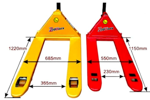 Zapworx Explosion Proof Pallet Truck Sizing
