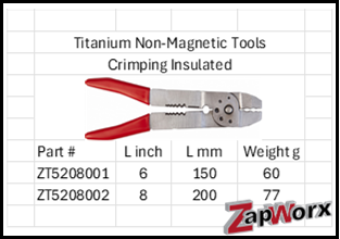 Titanium Non-Magnetic Cable Crimping Tool