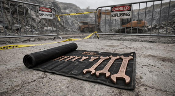 Zapworx Non-Sparking Double Open End Wrench Tool Roll