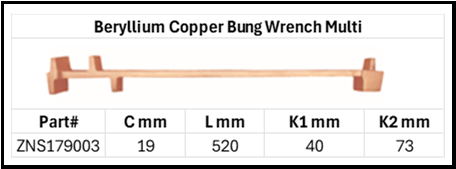 Zapworx Be-Cu Bung Wrench Multi Size