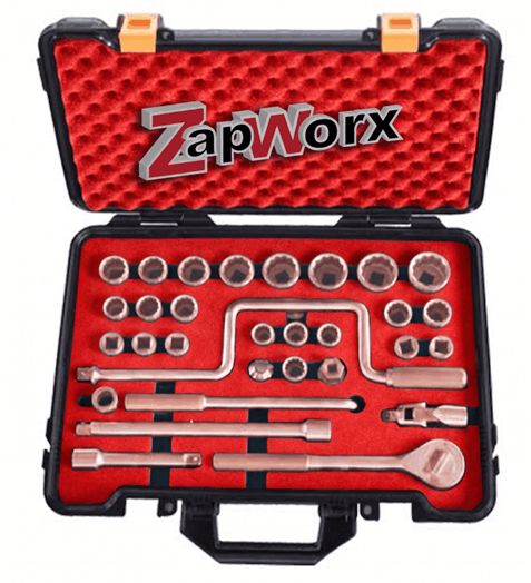 Zapworx No Spark Beryllium Copper Socket Set 32 Piece
