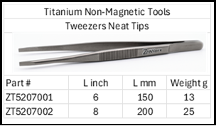 Titanium Non-Magnetic Tweezers Neat Tips