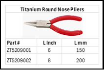 Zapworx Titanium Round Nose Pliers
