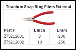 Zapworx Titanium Snap Ring Pliers External type Corrosion Resistant